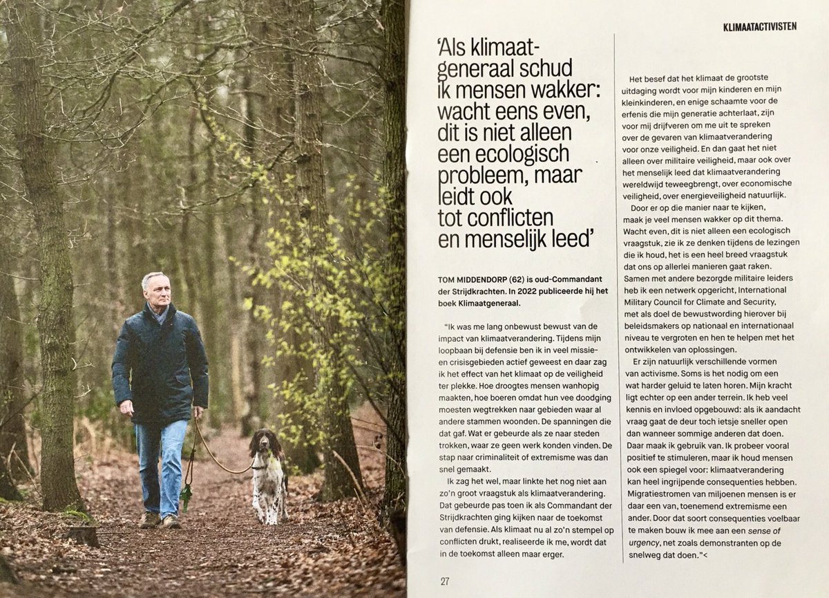 Erwin Kamp - 🚲 - (@erwinakamp) on Twitter photo In de laatste HUMAN INC, het ledenmagazine van het @humanverbond interview met oud- Commandant der Strijdkrachten Generaal <a href="/MiddendorpTom/">Tom Middendorp</a> “Als klimaat nu al zo’n stempel op conflicten drukt, realiseerde ik me, wordt dat in de toekomst alleen maar erger.” #defensie In de laatste HUMAN INC, het ledenmagazine van het @humanverbond interview met oud- Commandant der Strijdkrachten Generaal <a href="/MiddendorpTom/">Tom Middendorp</a> “Als klimaat nu al zo’n stempel op conflicten drukt, realiseerde ik me, wordt dat in de toekomst alleen maar erger.” #defensie