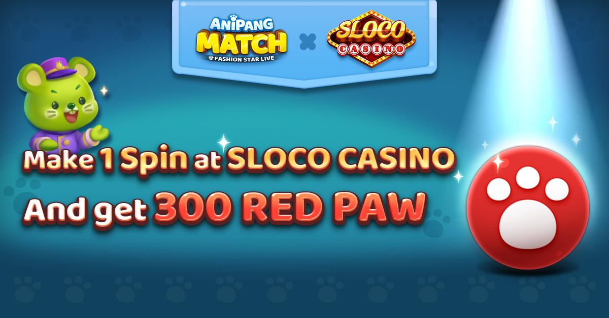 anipang_club's tweet photo. 💎Make 1 spin at SLOCO CASINO and  Get 300 RED PAWS!💎 
(*First 10,000 winners)    

⌛Event Period: 18th May - 13th June, 2023 

 🎰Join us now💰:   
👉https://t.co/a5YoZYUwww 
 🎰Check the details💣: 
👉https://t.co/J8CyFKmr2W  

#sloco #redpaw #anipangmatch #aipangclub https://t.co/9VPA3xKE9l