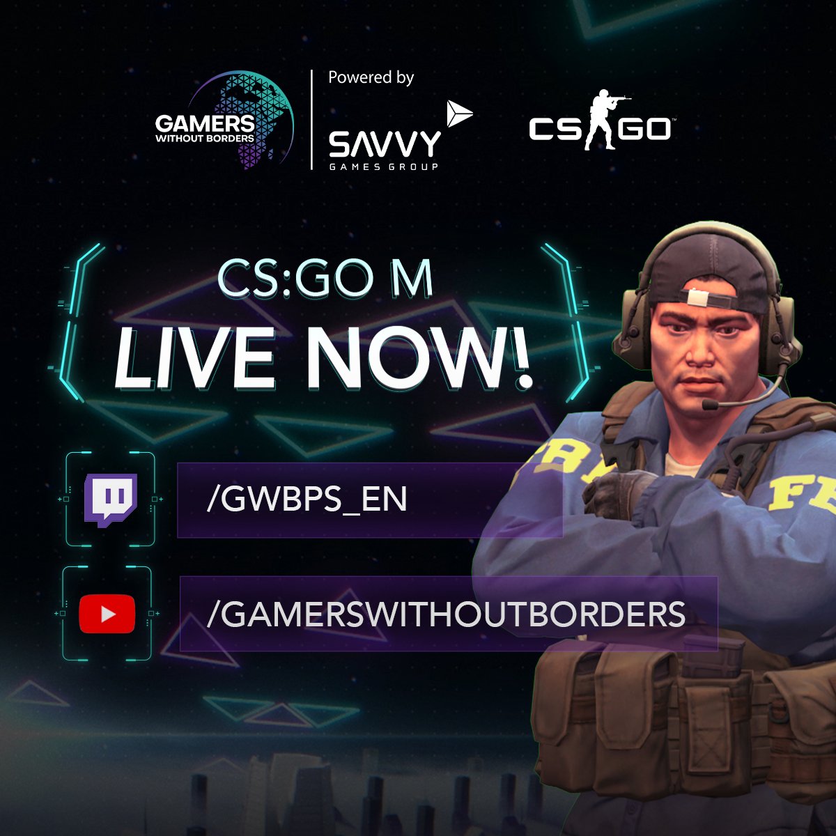 The European GWB x CS:GO Semi Finals are about to kick off!

Join us in the studio for the preshow, LIVE NOW ⤵

🟣 twitch.tv/gwbps_en
🔴 youtube.com/@GamersWithout…

#GamingForGood