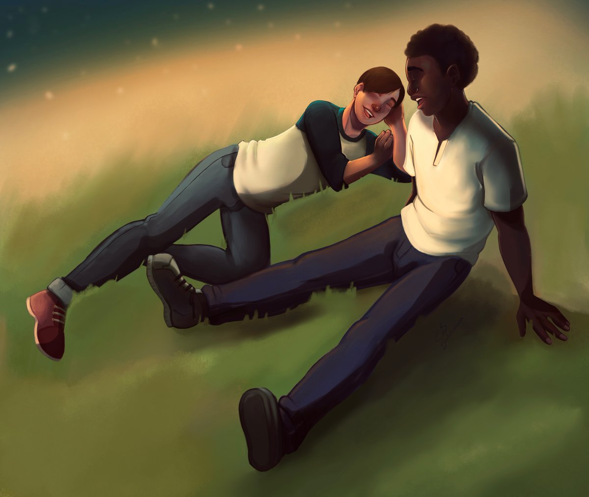 AfterDarkGoat's tweet image. This took too long, but I’m pretty happy with how this turned out. 

#hanbrough #itfanart #mikehanlon #billdenbrough #itfandom #it2017 #digitalart