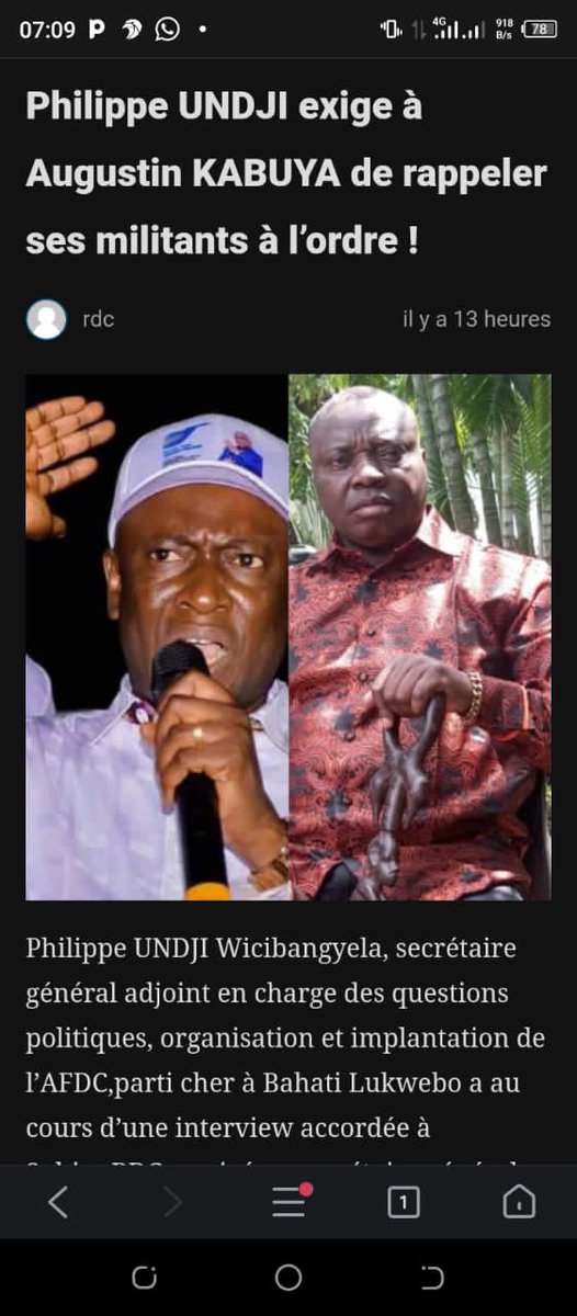 L'AFDC  par son SGA en charge des questions politiques exige au SG Kabuya - UDPS de rappeler  ses militants à  lordre en toute urgence suite  aux escales verbales suivies dans  le media.

Le silence n'est pas un signe de faiblesse .Philippe undji