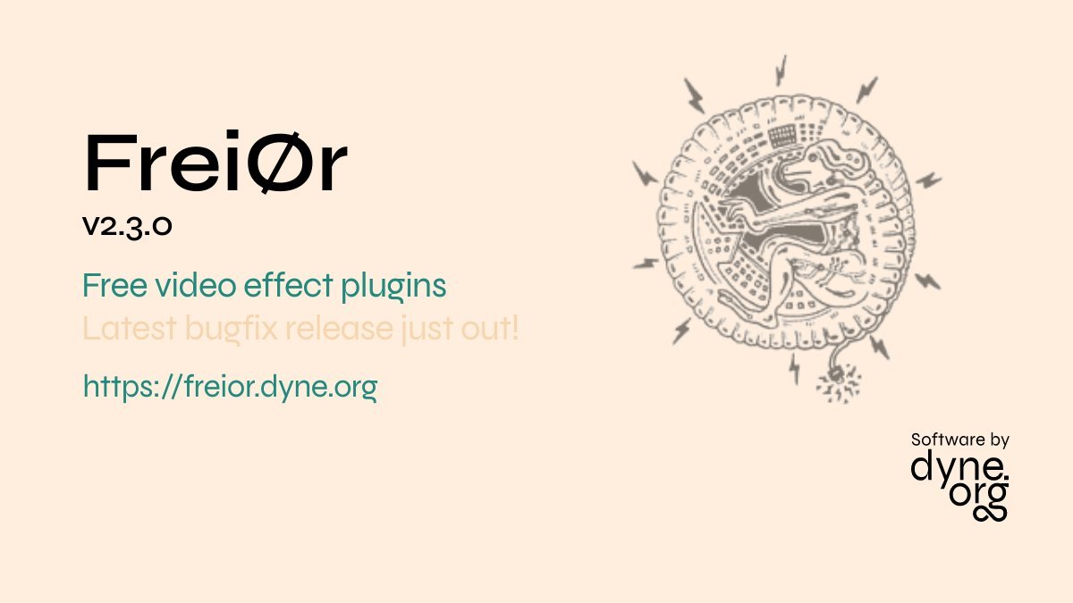📼 Frei0r v2.3.0 was just released

Major bug fixes to various filters that should make life easier for users by fixing various crashes detectable by using a new ASAN test suite. 🎷🐛

Download this release here:
🔗 github.com/dyne/frei0r/re….

Enjoy!