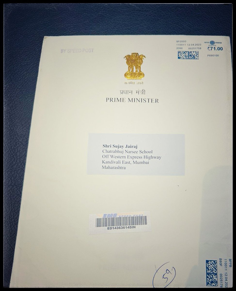I am delighted to share with you, a letter I recently received from our Hon’ble Prime Minister of India. 

It reinforces the significance of providing education in our great nation and has further ignited my dedication to this cause. 

<a href="/narendramodi/">Narendra Modi</a> <a href="/PMOIndia/">PMO India</a> #Education #india