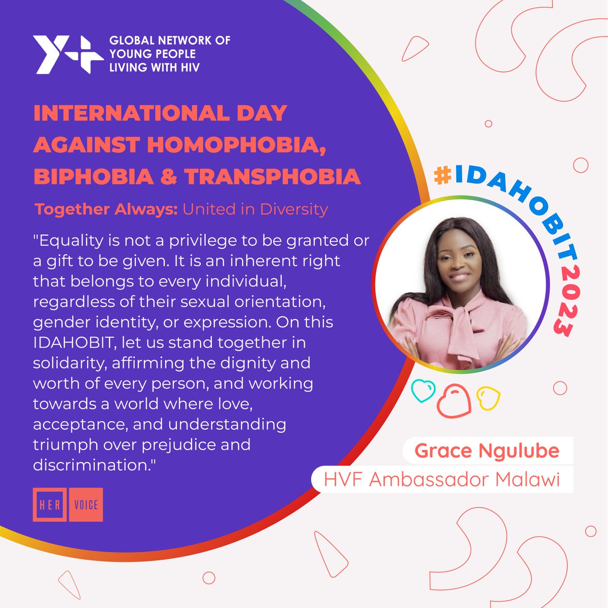 HerVoiceFund's tweet image. #IDAHOBIT2023 Let’s continue to speak against violence against the LGBTQ+ community.