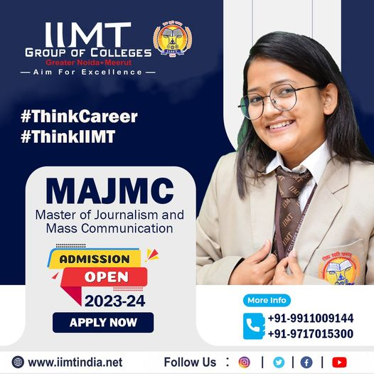 iimtnoida's tweet photo. Empower your mind with Knowledge !!
MAJMC (Master of Journalism and Communication)
Admission Open Session 2023 -24
https://t.co/UOh7RIbr6l
Call Us: 9520886860
#IIMTIndia #admissionopen2023_24
#MAJMC #BAJMC #BJMC #MasterfJournalismandMassCommunication #MasterofJournalism #FAQ https://t.co/GUPNUaSLZi