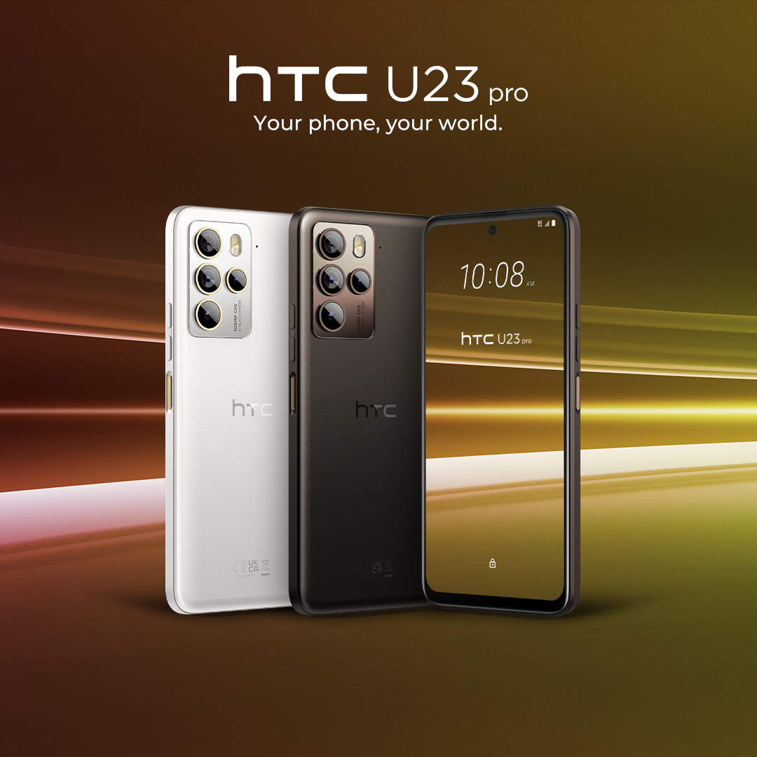 HTC_UK's tweet photo. Meet the HTC U23 pro:
• 12GB RAM &amp; 256GB expandable storage with microSD
• 120Hz OLED display
• 108MP OIS main camera
• 3.5mm audio jack 
• IP67
• all-day battery

Pre-orders are available now.
https://t.co/TAUH8WrX0h https://t.co/xhVLpR9mj8