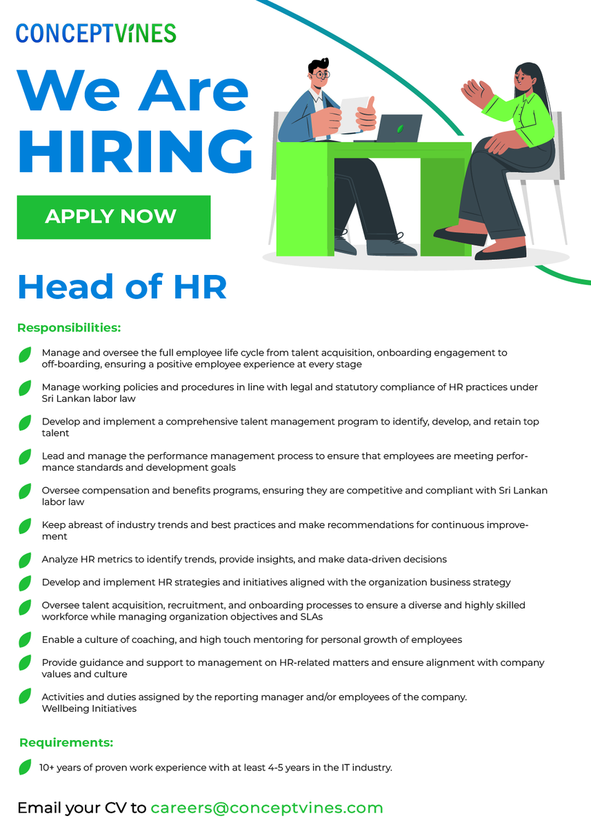 conceptvines's tweet photo. We're Hiring!

#hiring #hiringnow #ConceptVines #HR #HRjobs #humanresources #recruitment #business #hiring #humanresourcesmanagement https://t.co/h7at4XDDwj
