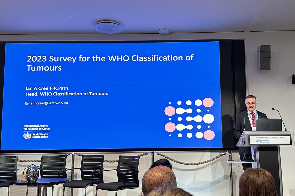 Dr. Ian Cree starts the first IARC International Meeting on Tumour Classification, Lyon, France, May 18-19, 2023
@IanCreeUK, <a href="/IARCWHO/">IARC</a>, #cancer #tumour #classification