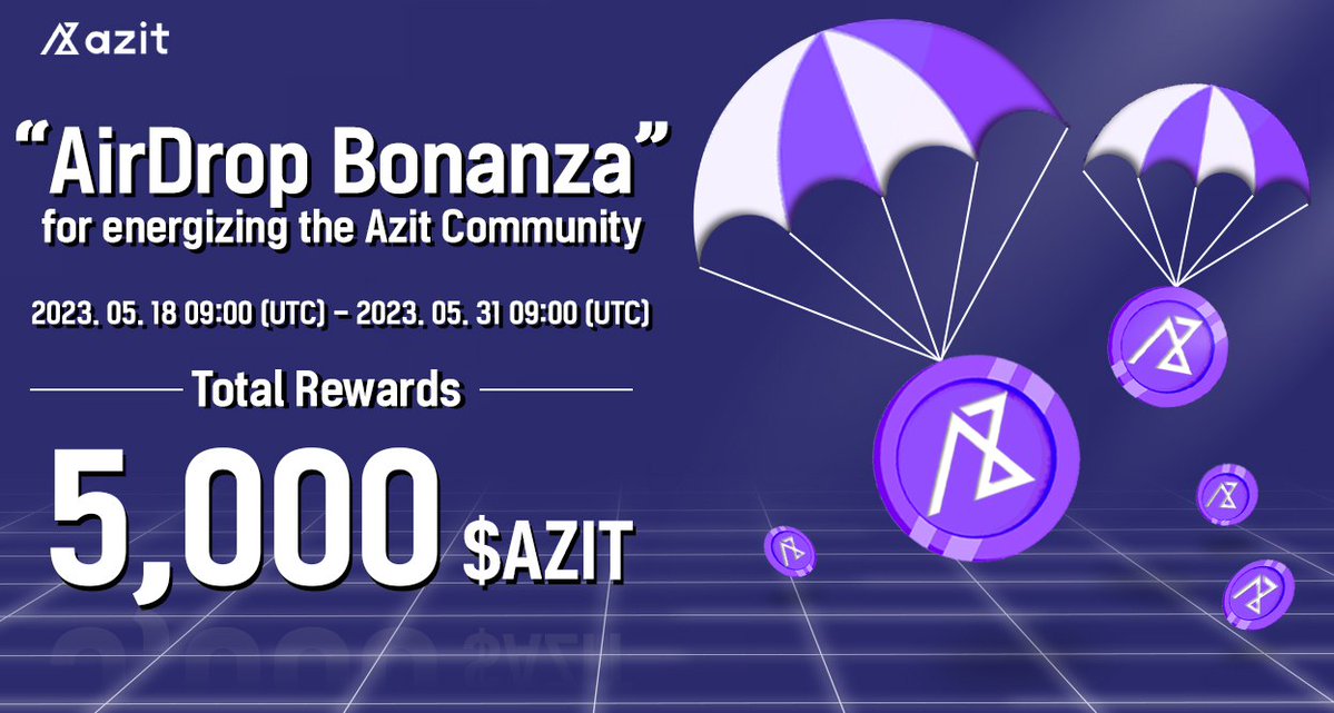 ✈️"AirDrop Bonanza" for energizing the Azit Community!🔥😎

🚨Do not miss out!

📅Period
May 18, 09:00(UTC) ~ May 31, 09:00(UTC)

🏆Reward
5,000 Azit token Total

To Enter the Event, CLICK THE LINK BELOW 👇
gleam.io/competitions/9…

#Azit #nft #Gasc $Azit #GAWS #giveaways #airdrop
