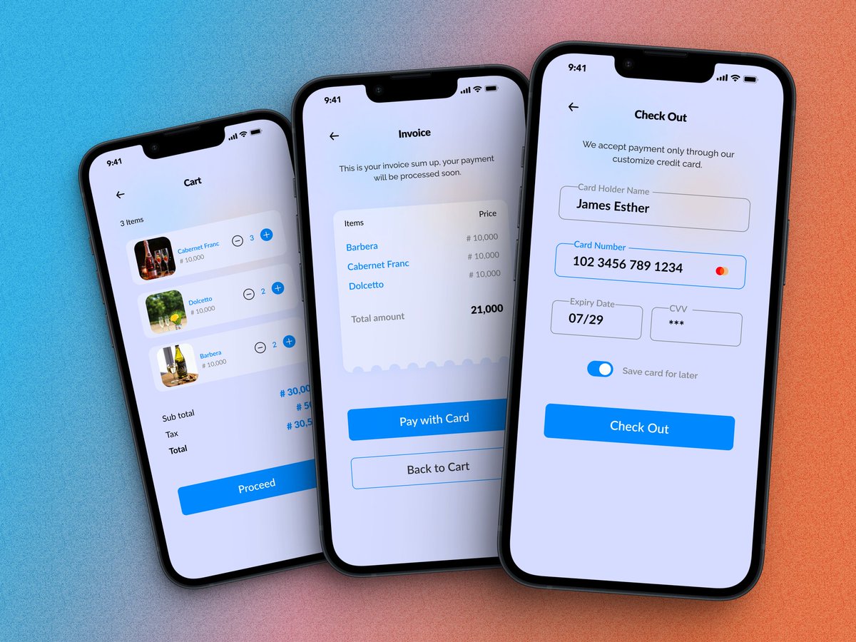 From draft.

An add to cart, invoice and checkout process screen for a bar. 😂 
.
.
.
#debitcard #checkout #cart #dailyui #uidesign #uxdesign #userexperience #userinterface 
#productdesign #mobiledesign #designportfolio #uiux #designcommunity 
 #uiuxdesign