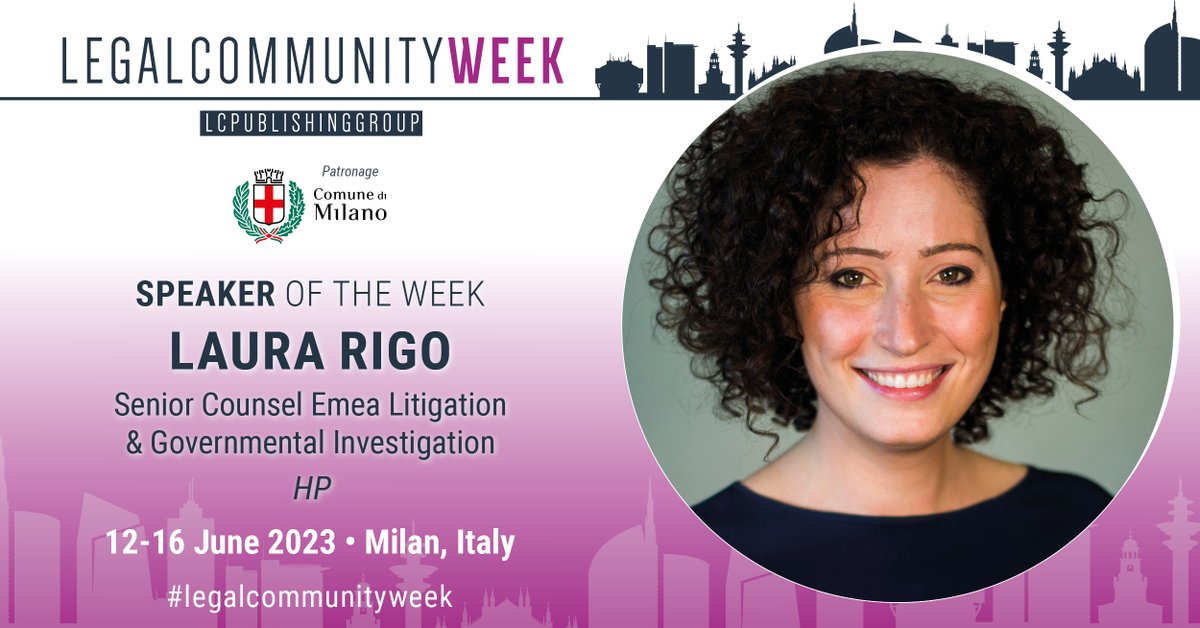 LCWeek's tweet image. 🟪 June 12 | 14:00 – 16:00 | Hotel Principe di Savoia, Piazza della Repubblica 17, Milan
 
Laura Rigo, HP, will be a speaker at the Roundtable: "CLASS ACTION", event organized in collaboration with AIGI and Dentons Italia.

Event &amp;gt;&amp;gt; lnkd.in/dQSykTng

#legalcommunityweek