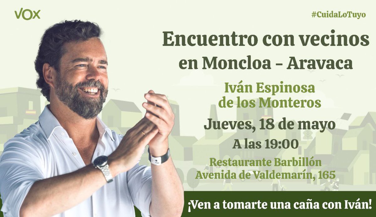 ivanedlm's tweet photo. Os espero esta tarde en Valdemarín, Aravaca! Me encantaría que trajerais cada uno a otro que esté dudando si votarnos 😉 https://t.co/WI12wC8MAw