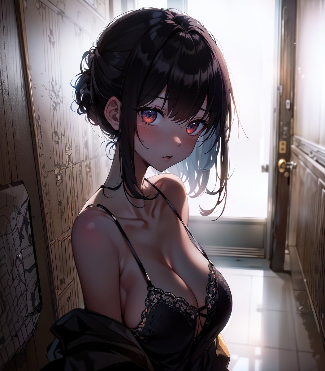 「玄関はまずいよ..」
They can see us from the outside, okay?
#AIart #AIイラスト