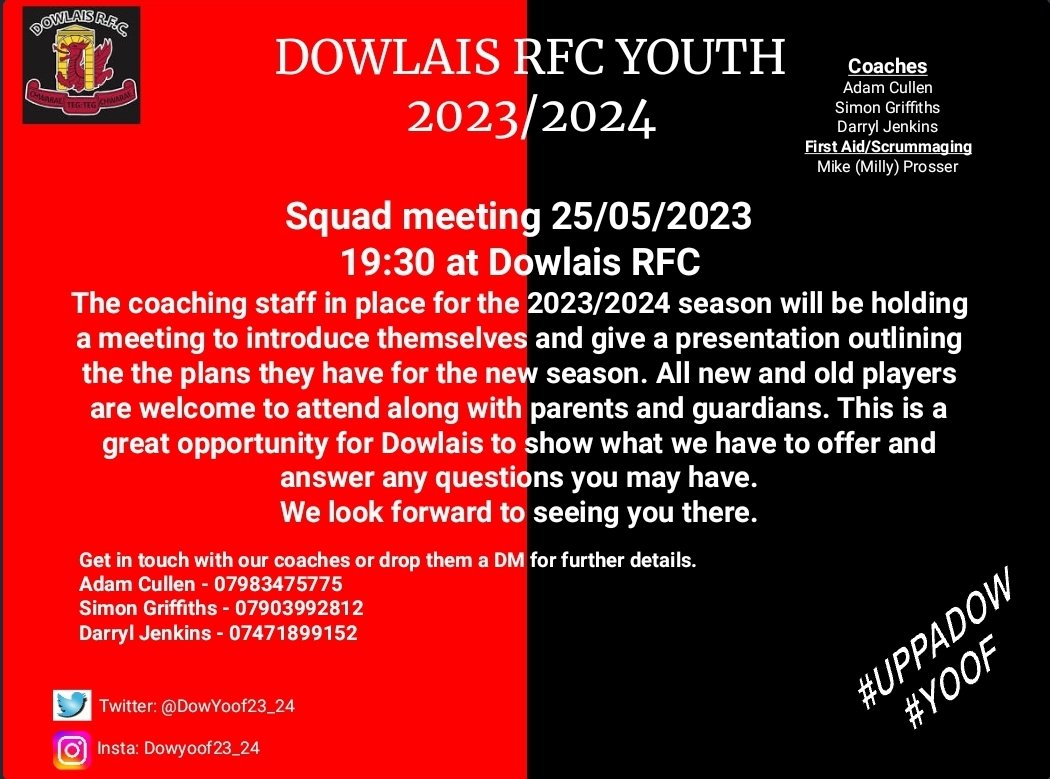 We will be holding a small presentation up the club on Thu 25 May at 19:30. This will be a great opportunity to show what we have to offer for the new season.