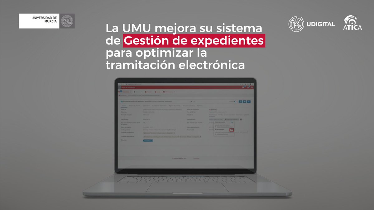 AticaUM's tweet photo. 🔴 Novedades en la última versión del sistema de Gestión de expedientes
@UMU
➡️ Descubre todos los detalles de esta actualización en nuestra web: https://t.co/2jIosoX66i
#UMU #GestiónExpedientes #AdministraciónDigital #DigitalUM https://t.co/DdFnh4GGEk