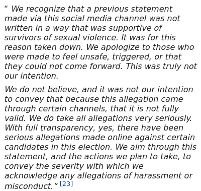 WikiControversy's tweet photo. Brock University Students' Union - 2022 Student Election Sexual Assault Scandal

In February 2022 an anonymous Reddit post alluded to reports of sexual misconduct against one of the student executive candidates https://t.co/wLgnIUvhCM