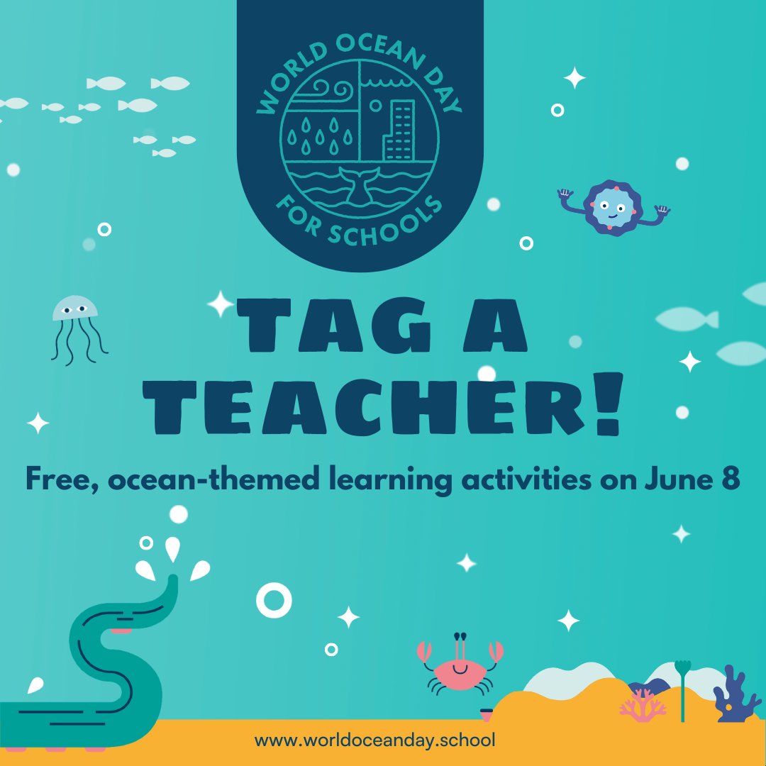 World Ocean Day is coming up on 8th June and @wodforschools will be sharing some amazing, free and fun live lessons and creative activities. 

Tag a teacher, head teacher or school in the comments below to let them know 🌊

Learn more here: worldoceanday.school