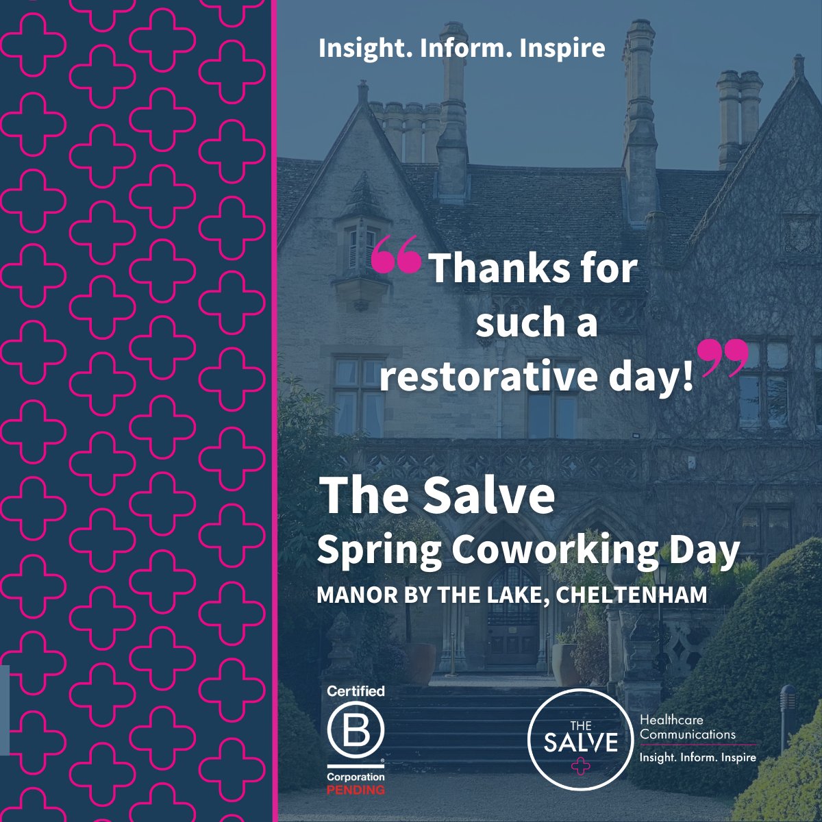 TheSalveHealth's tweet photo. As a remote agency operating virtually with a super experienced team of #medcomms professionals it's important we come together regularly as a team! We had some lovely feedback from our first birthday &amp; #coworking celebration at Manor by the Lake in Cheltenham earlier this month. https://t.co/RFG7OMhF9W