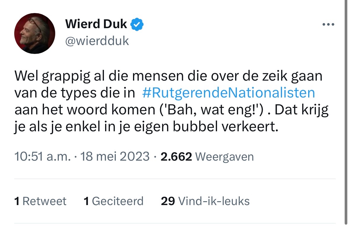 SanderSchimmelp's tweet photo. Ja kom toch eens uit je bubbel! Ga ook eens een biertje doen met nazi’s. https://t.co/g0rb8XtTY1
