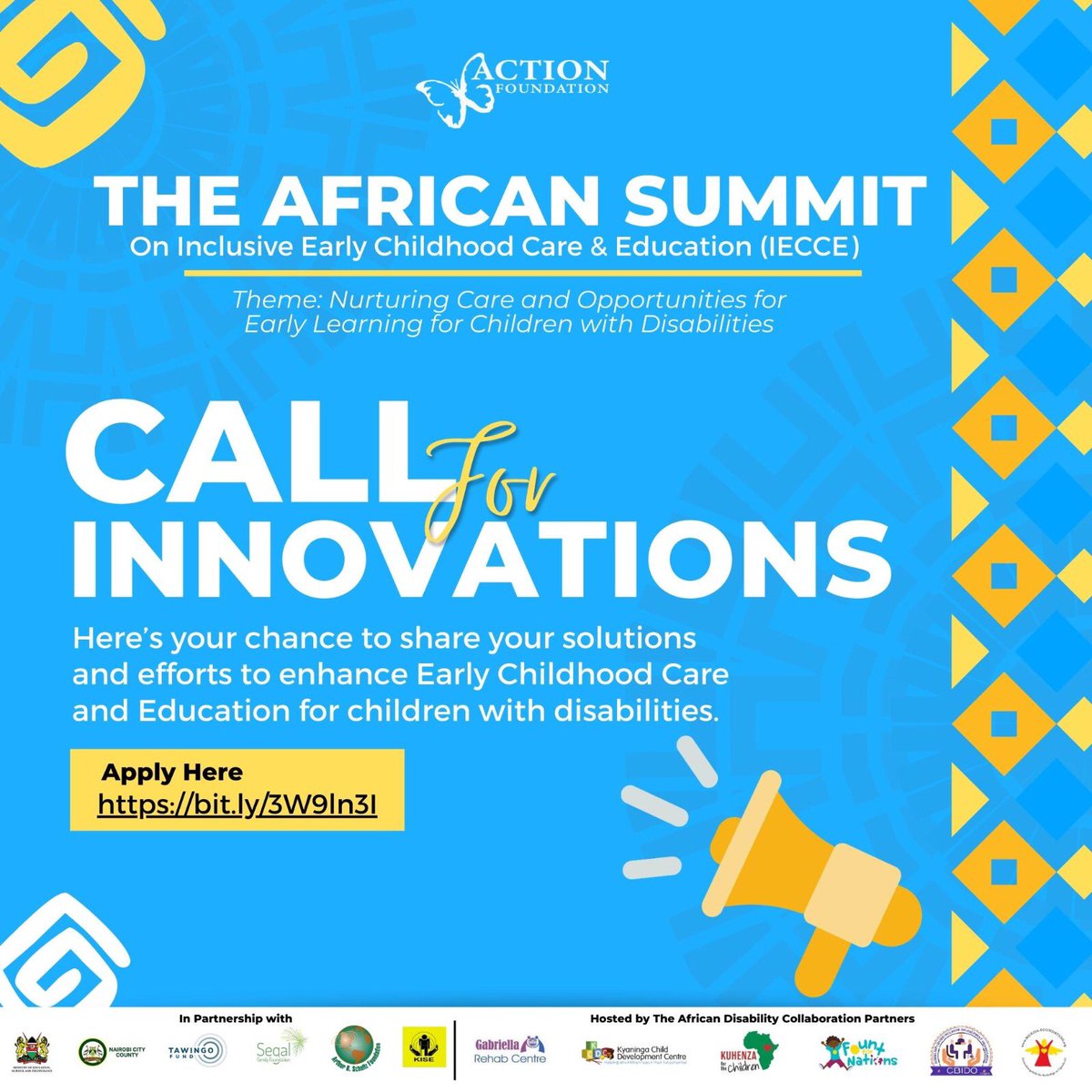 The first African Summit on Inclusive Early Childhood Care &amp; Education is happening on July 20th - 21st and we are calling on Innovators! Here’s your chance to share your solutions and efforts to enhance Early Childhood Care and Education for children with disabilities.