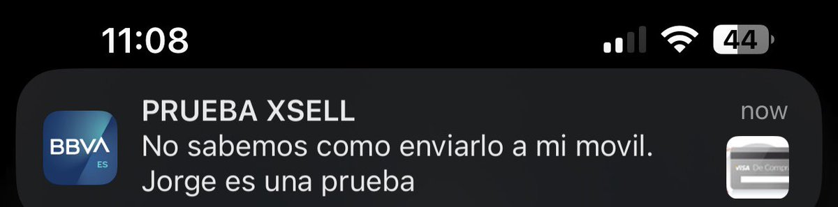 Cuando haces pruebas en PRO.  Oye <a href="/bbva/">BBVA</a> @BBVANext decidle a Jorge que llegó bien 😂😂😂😂
