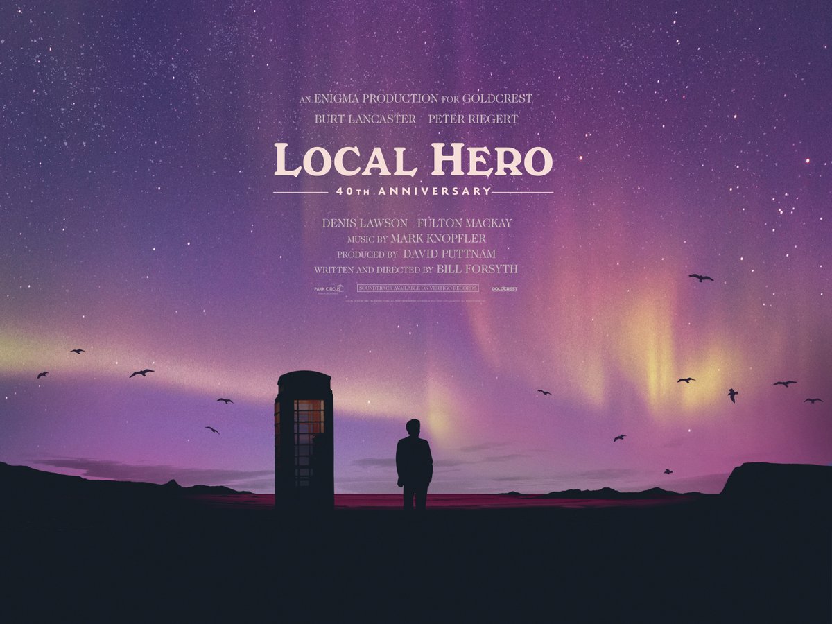 ParkCircusFilms's tweet photo. "I could grow to love this place... 💜🌠"

LOCAL HERO is back in cinemas across Scotland, the UK, and beyond from today! Find a celebratory 40th anniversary screening: https://t.co/AiuvrYNzLN #LocalHero40 https://t.co/fRFxUXJxT2
