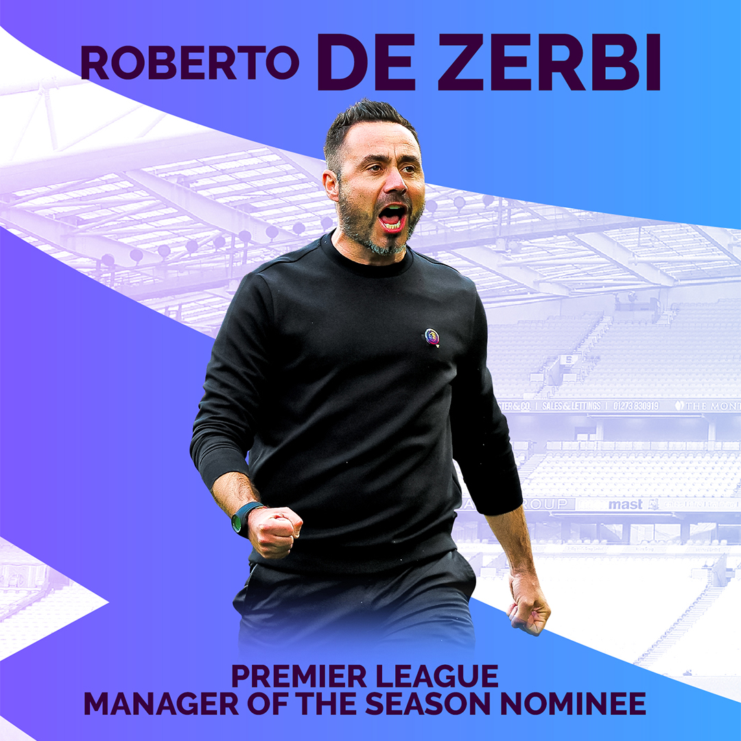 OfficialBHAFC's tweet photo. Roberto has been nominated for the #PL Manager of the Season award! 🤩👏
