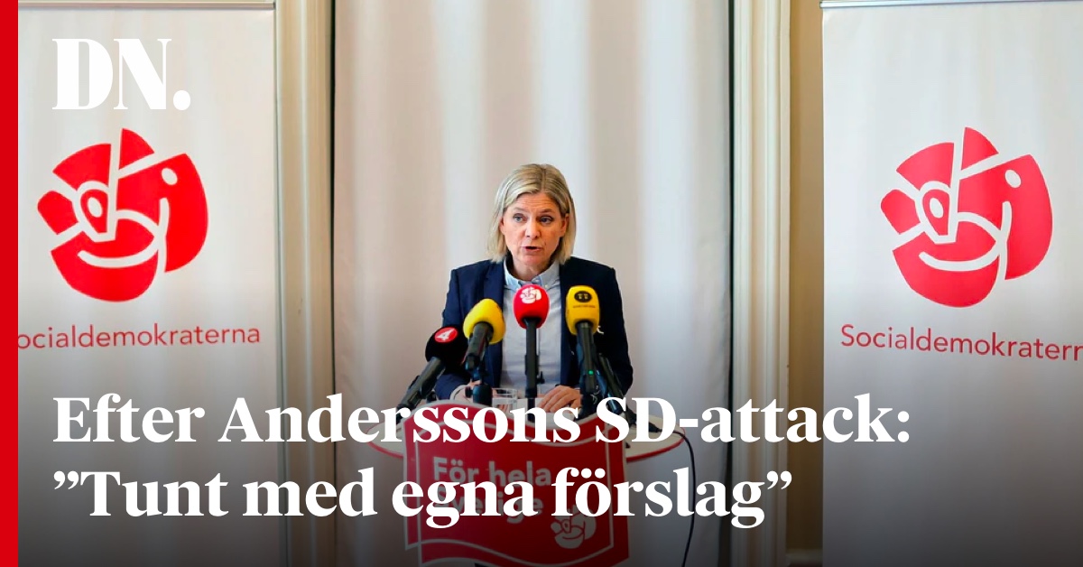 Intern kritik efter Anderssons attack på regeringen och SD • Kommunalråd: ”Tunt med egna politiska förslag.”
dn.se/sverige/efter-…
