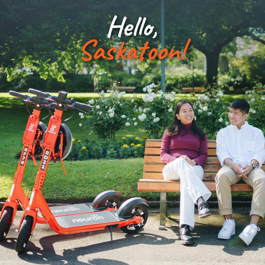 Neuron Canada (@rideneuron_ca) on Twitter photo Hello, <a href="/cityofsaskatoon/">City of Saskatoon</a>! From today, you can hop on a Neuron e-scooter for a safe, convenient and sustainable ride around the city. We are proud to partner <a href="/TIRFCANADA/">TIRF Canada</a> for safe riding practices in Canada – find out more on ScootSafe Academy. Read our blog: rideneuron.com/neurons-safety… Hello, <a href="/cityofsaskatoon/">City of Saskatoon</a>! From today, you can hop on a Neuron e-scooter for a safe, convenient and sustainable ride around the city. We are proud to partner <a href="/TIRFCANADA/">TIRF Canada</a> for safe riding practices in Canada – find out more on ScootSafe Academy. Read our blog: rideneuron.com/neurons-safety…
