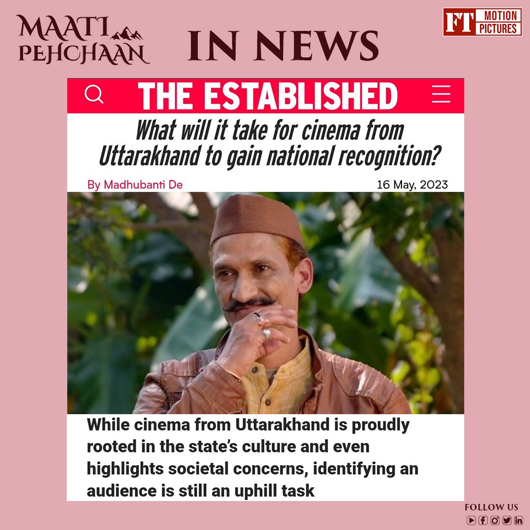 ftmotionpicture's tweet photo. We thank @madhubantide for interviewing #MaatiPehchaan producer &amp; director of @ftmotionpicture, @farazshere about the advantages &amp; disadvantages of producing an Uttarakhandi film &amp; what will it take for Uttarakhand cinema to gain national recognition?
https://t.co/0duIdehanL https://t.co/wziBPgpwXs
