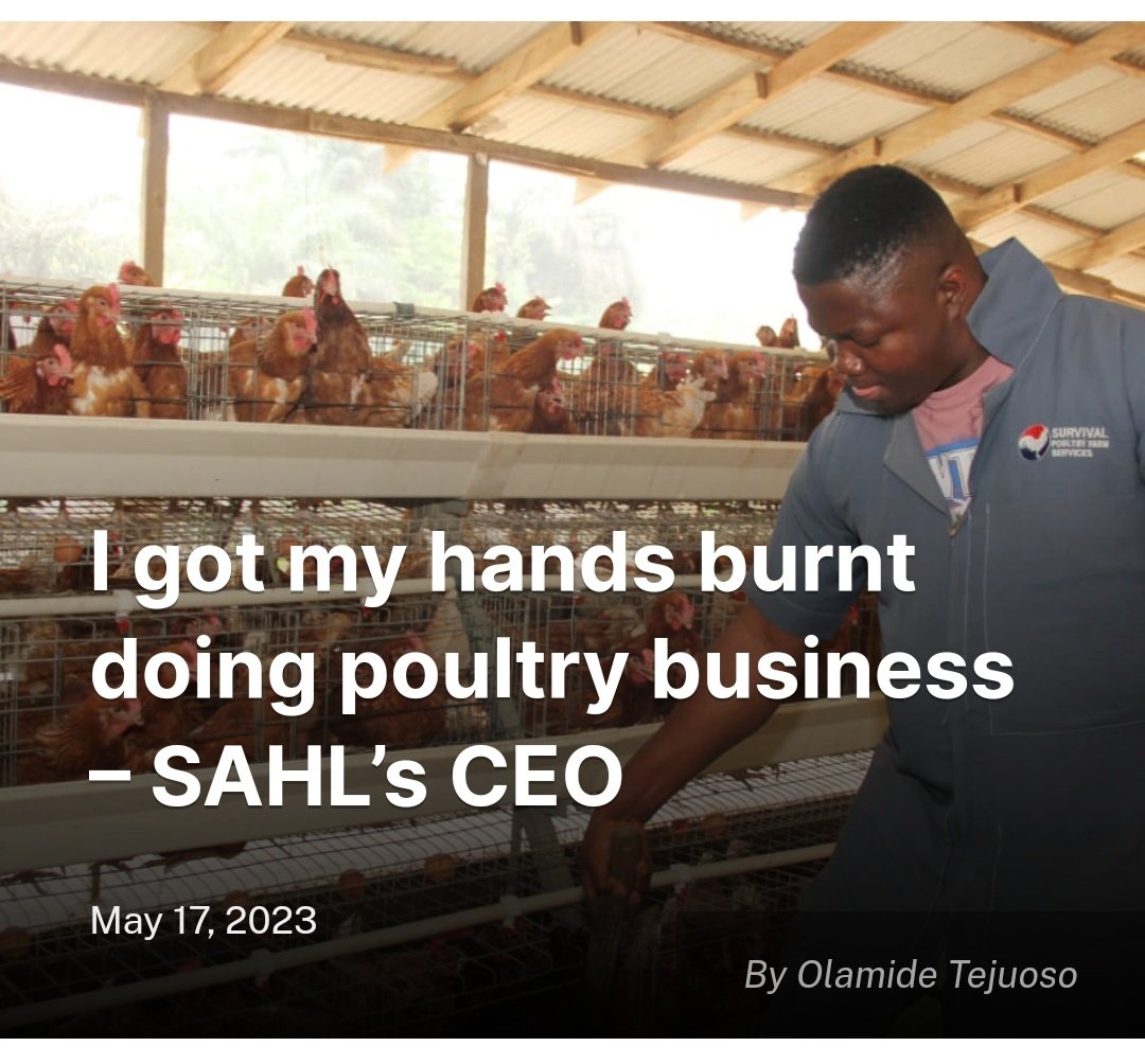 I got my hands burnt doing poultry business – SAHL’s CEO

Read more here 👇🏾👇🏾👇🏾 farmingfarmersfarms.com/2023/05/17/i-g…

#Agriculture #Environment #Entrepreneur #Technology #Farming #Farmers #AgriBusiness #NaijaFarmers #Nigeria #Farms #Interview #News #Newspaper #FoodSecurity #Poultryfarming