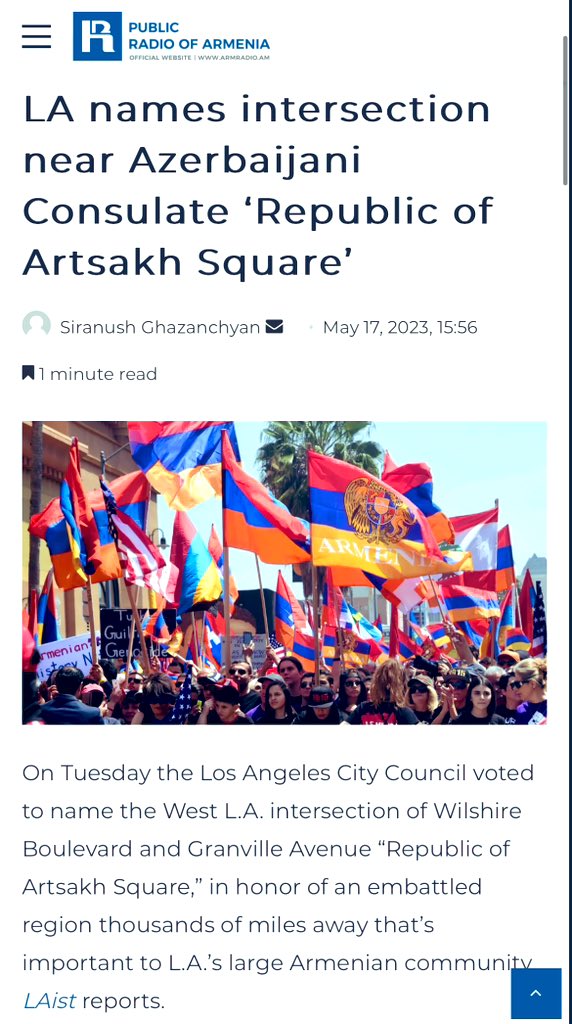 Funded & run by antisemitic Armenian lobby, the Los Angeles City Council has named a square in front of the building of @azconsulatela & @IsraelinLA after a pro-Kremlin & pro-Iranian illegal Armenian regime in #Azerbaijan’s Karabakh region. We condemn this provocation!