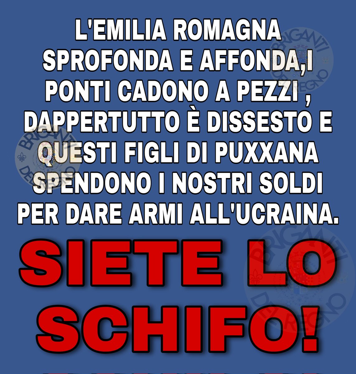 Noi_briganti's tweet photo. SCHIFOSI! 🤮🤮🤮🤮🤮🤮 https://t.co/ywAmX9hqyT