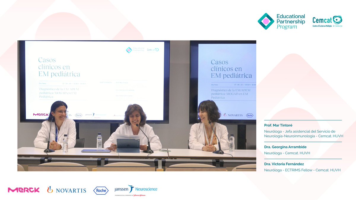 👏 ¡Gracias a nuestros partners, docentes y asistentes por hacer posible la sesión "Casos Clínicos de #EMPediátrica" sobre MOGAD en niños y adolescentes! Os esperamos el día 7/06 con "Diagnóstico de la EM/ADEM pediátrica: NMOSD en #EMPediátrica" bit.ly/41xWdgB