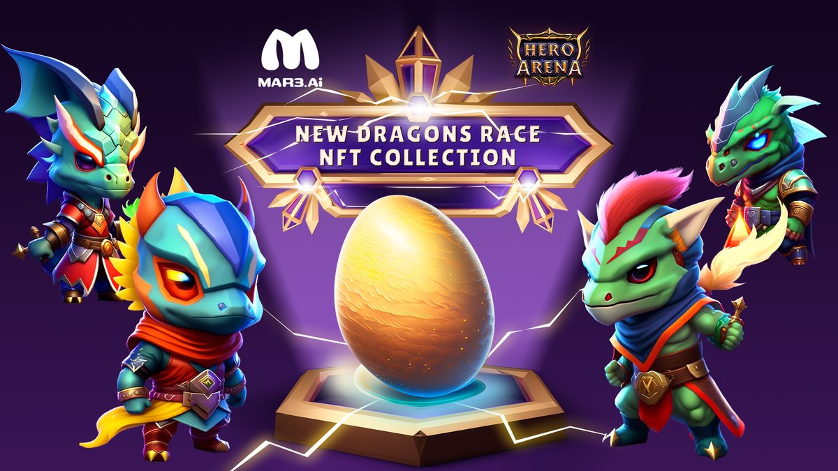 🐲 INTRODUCE NEW DRAGONS RACE NFT COLLECTION 🐲 @Mar3_AI ⚔️ @HeroArena_Hera 🏆 Be among the Top 10 fastest users who own 10 different NFTs and win $50 $HERA tokens! 🔥 May 21st - May 31st, 2023 (UTC) 🎨 Discover the exclusive NFT collection featuring 10 extraordinary Hero…