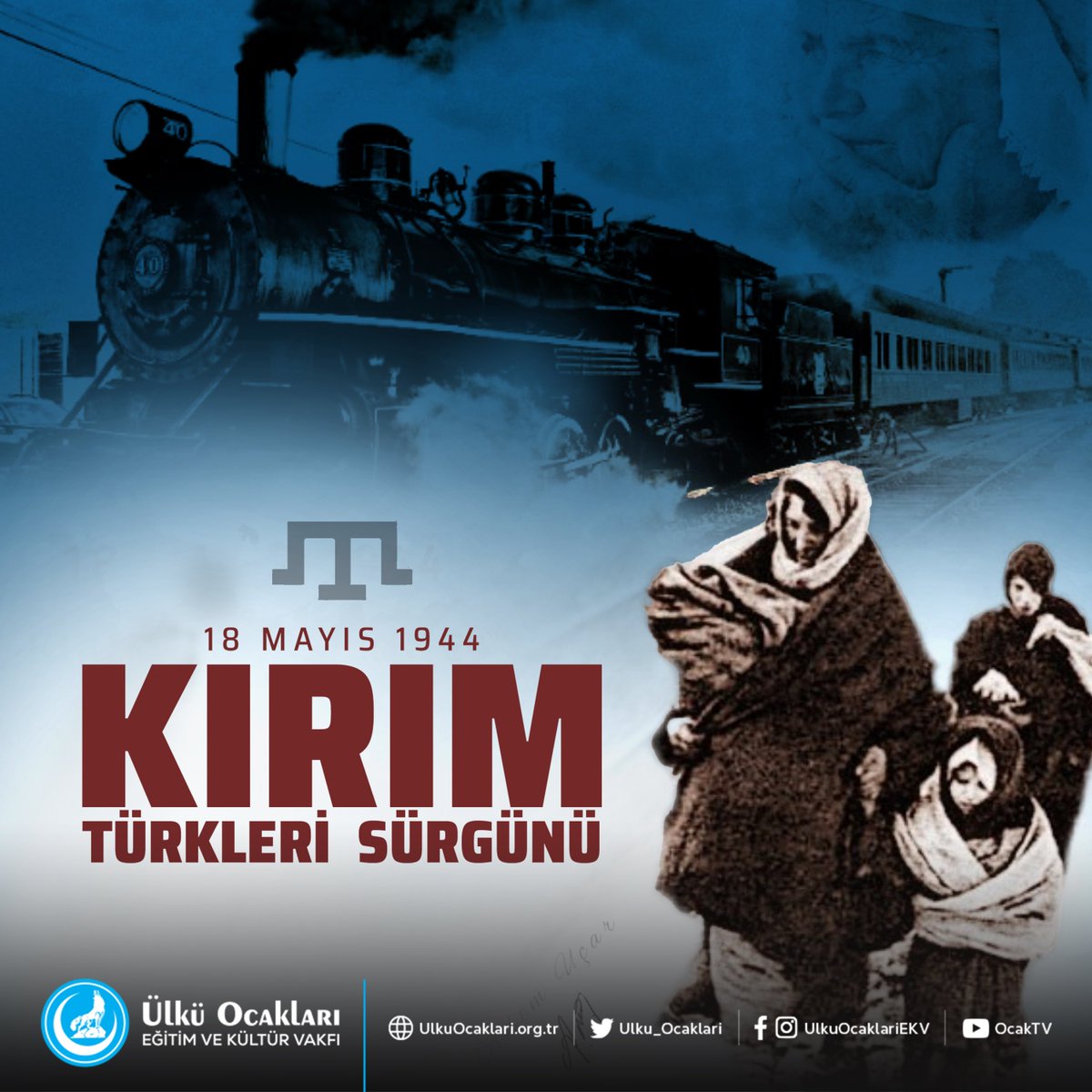 Kırım Türkleri Sürgünü yıl dönümünde, gerçekleştirilen soykırım sonucu şehit edilen soydaşlarımızı rahmet ve minnetle anıyoruz.

#18Mayıs1944
#KırımTürkleriSoykırımı
#KırımTürkleriSürgünü