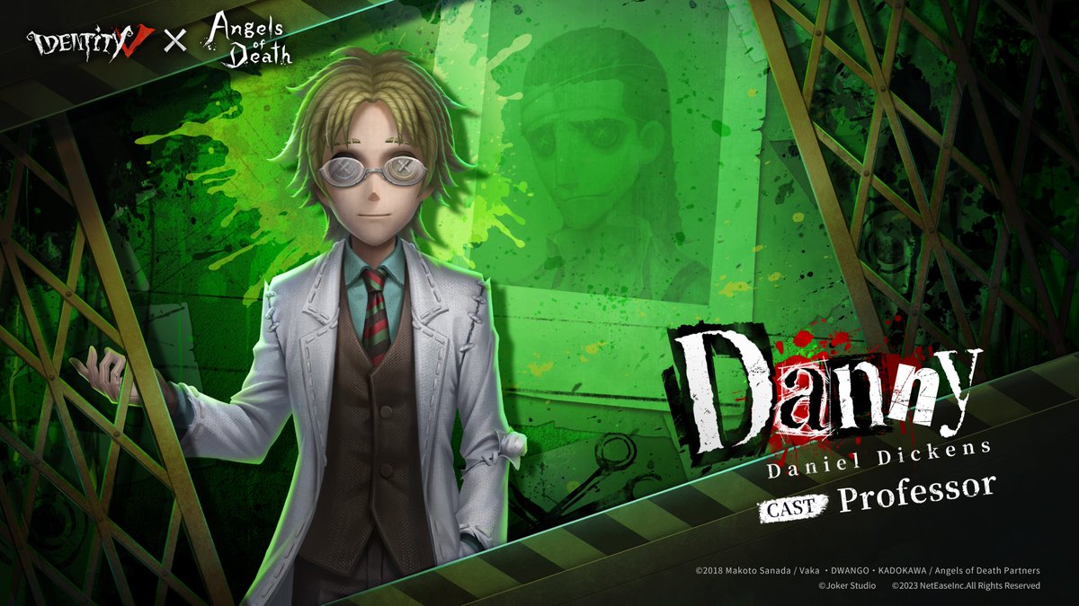 He calls himself Rachel’s Counselling Doctor. Seems like a gentle and polite man. He occasionally shows an abnormal attachment to people's eyes. Danny will be performed by Professor's A Costume in Crossover Essence. Retweet and we will choose 1 for 50 USD. #IdentityV