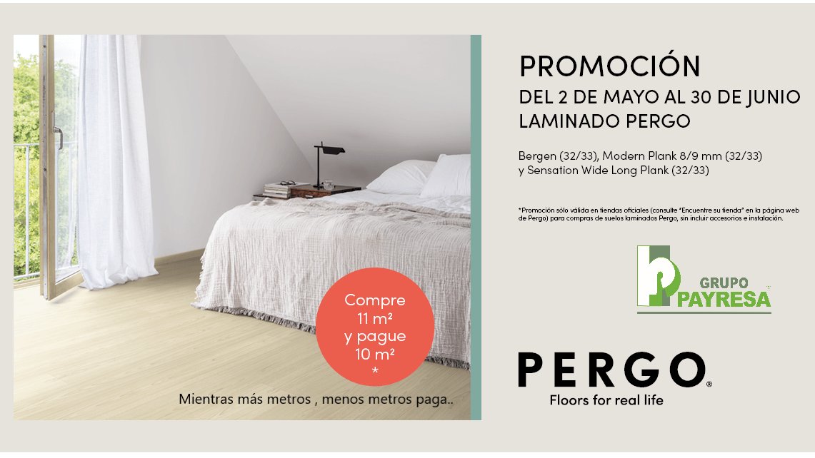 📣 ¡Aprovecha esta increíble promoción!

<a href="/SpainPergo/">Pergo Oficial Spain</a>  te regala 1m2 de suelo por cada 11m2 que compres 💸

Aprovecha esta oportunidad única para renovar tu espacio con suelo de calidad. ¡Contáctanos ahora!

Estamos a tu disposición en el teléfono +34 952 230 123 📞

#pergo