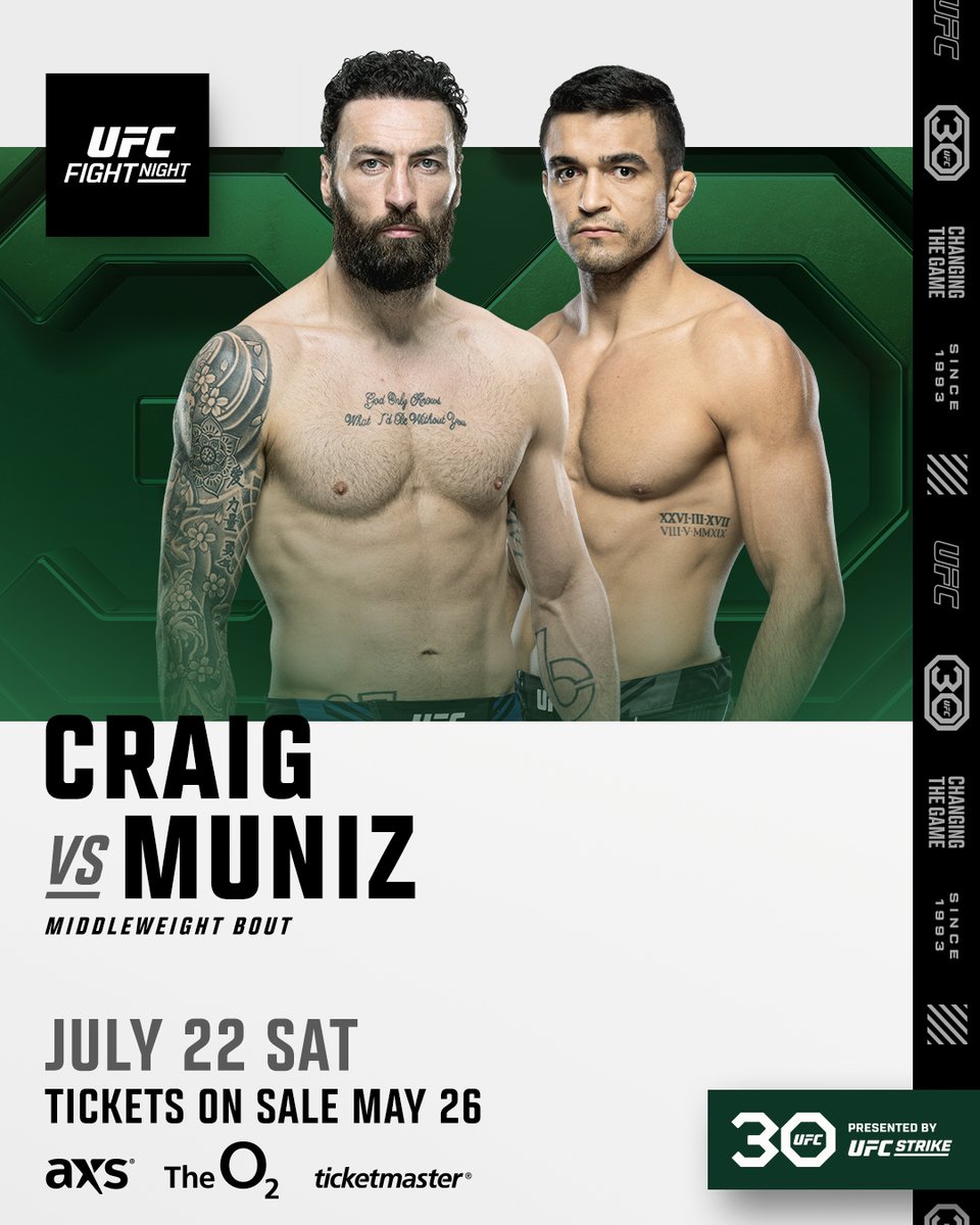 UFCEurope's tweet photo. Middleweight debut!

@PaulCraig hitting the 185lb limit to face Andre Muniz at #UFCLondon

🎟️ Register for tickets now: https://t.co/wg9VkLrW9A https://t.co/Z6cb56hoCb