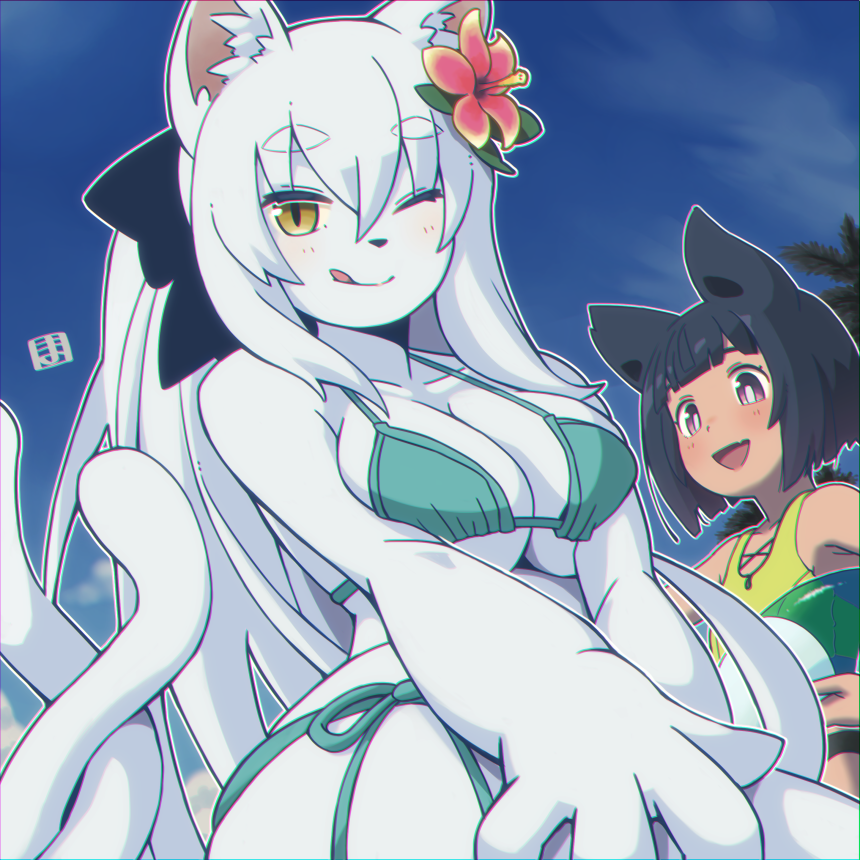 「2日続けてホッキンファットだったので暑気払いにうちの娘水着絵を掲げよう(再」|廻のイラスト