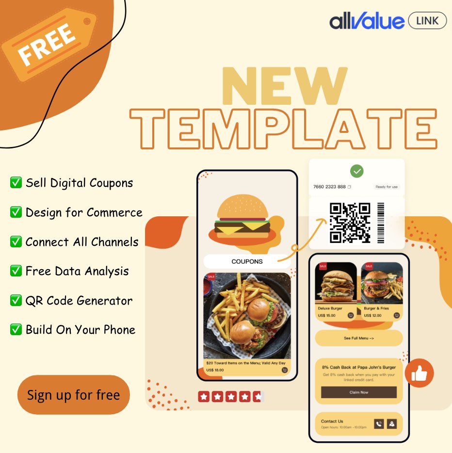 Allvalue_com's tweet photo. 😍We now have some customizable templates for local restaurants to drive more sales on social media! 🍽️

💥 Boost your sales with our free and customizable template, designed to match your brand and personality perfectly. 🎨

#NewTemplates #SocialMediaMarketing #LocalRestaurants https://t.co/jPW6xjjBSt