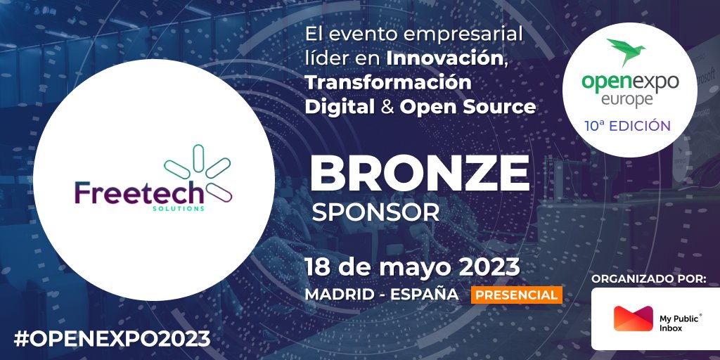 OpenExpoEurope's tweet photo. ¡Damos la bienvenida a @freetech_ar como nuevo patrocinador en #OpenExpo2023! 🎉💼

ℹ️Con un equipo de expertos en telecomunicaciones, computación y software, @freetech_ar ofrece soluciones corporativas eficientes para impulsar el éxito de nuestros clientes. https://t.co/k98A64y0fX