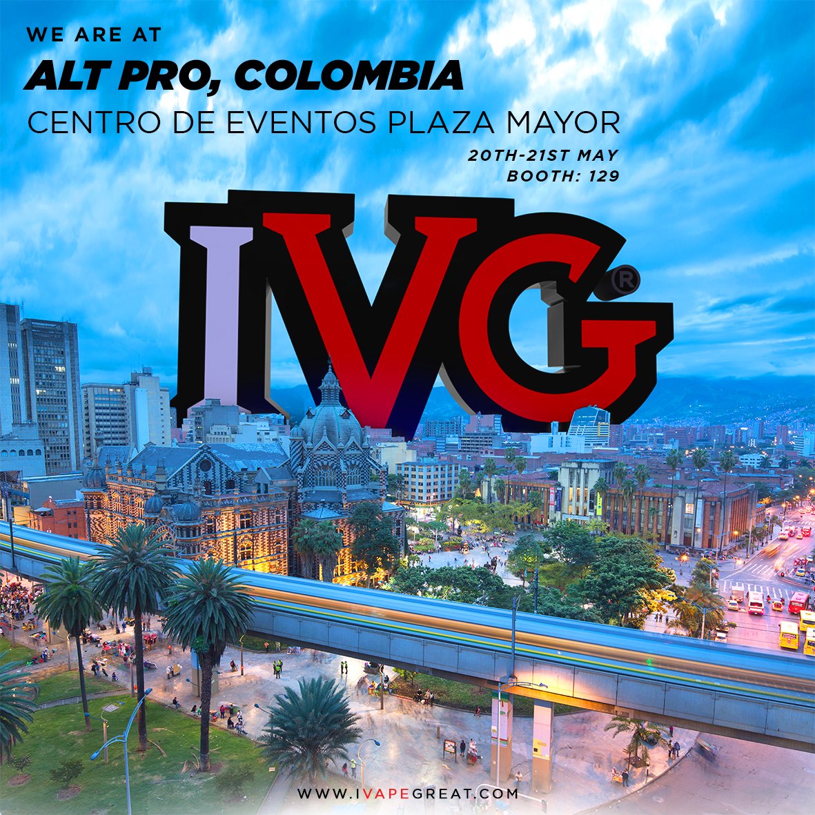 ivgeliquids's tweet photo. Next stop, Colombia!
IVG are exhibiting at the Alternative Products Expo on May 20th and 21st.
Drop by the stand to meet our team and experience our incredible product range.
#ivapegreat #IVGSalt #IVGBar #quitsmoking #nicsalt #quitwithivg #colombia #altproexpo https://t.co/FmleDjPFBD