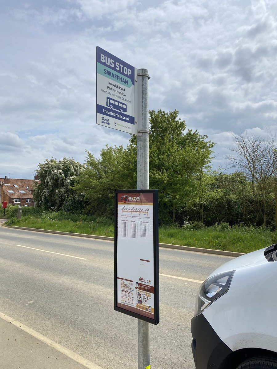 First have re-routed the A and B Excel services to serve the new stops outside a new housing estate in Swaffham, whilst the C will continue serving Brocks Road Tesco. 🚏🚌

2x stop specific timetables delivered and installed! #JobDone #TravelNorfolk #bus #buses