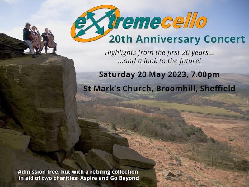 Our 20th anniversary concert is this Saturday at 7pm at St Mark’s church, Broomhill (part of their 60th anniversary celebrations too!). Staring with a performance from the roof! Come along - admission free, with a retiring collection in aid of <a href="/AspireCharity/">Aspire</a> and <a href="/GoBeyondCharity/">Go Beyond</a>