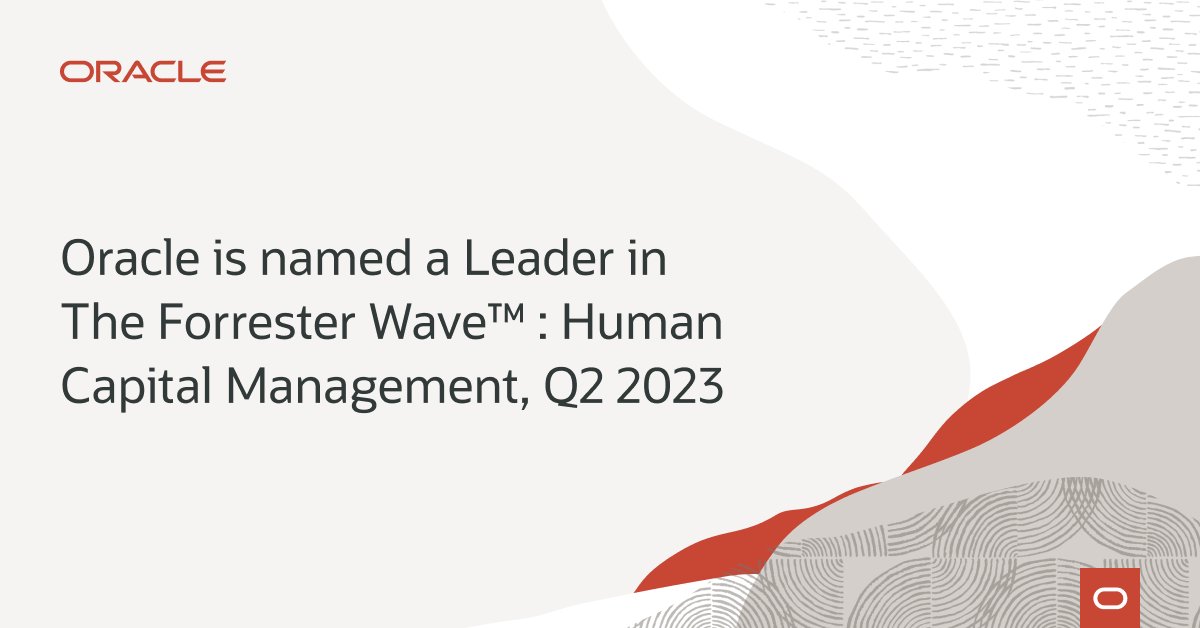 L1Chick's tweet photo. Oracle has been recognized as a Leader in The @forrester Wave™: Human Capital Management, Q2 2023. @Oracle #Cloud Human Capital Management (#HCM) was one of only three Leaders and received the highest score in the current offering category. https://t.co/I4MWd15BWa https://t.co/5r5wAmg8j5