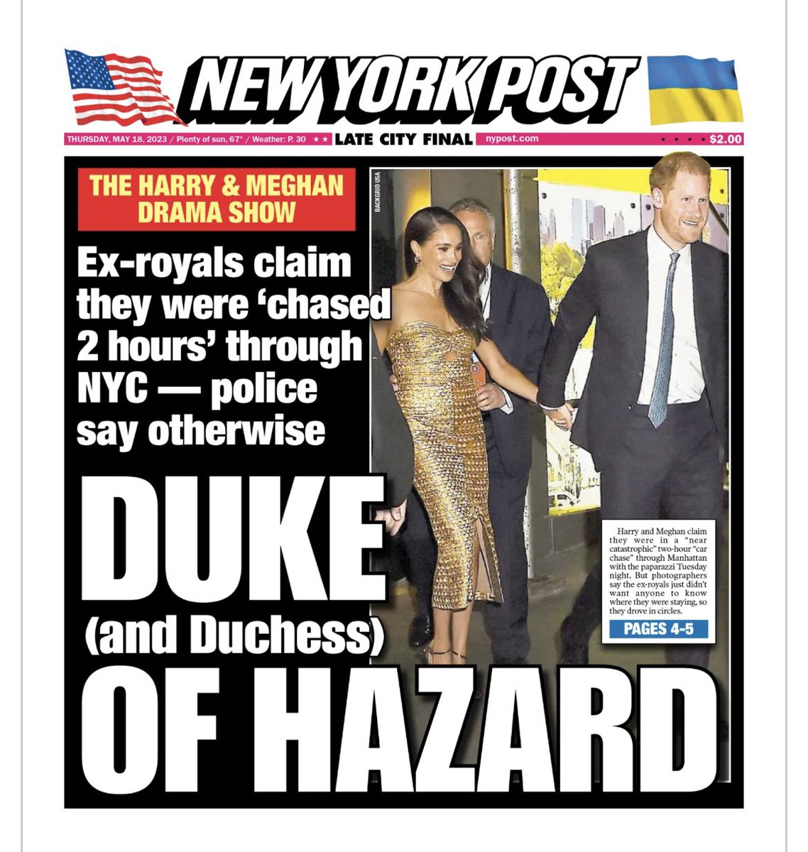 #dukeandduchessofhazard #HarryandMeghanAreAJoke #liars nypost.com/2023/05/17/har…