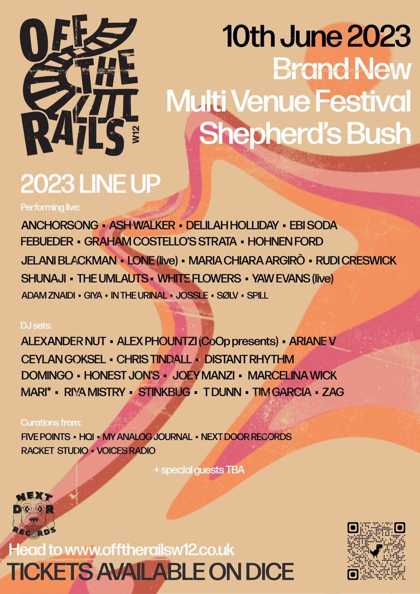Playing in London next month as a part of new multi venue festival Off The Rails W12

Tickets:
dice.fm/event/6wby3-of…