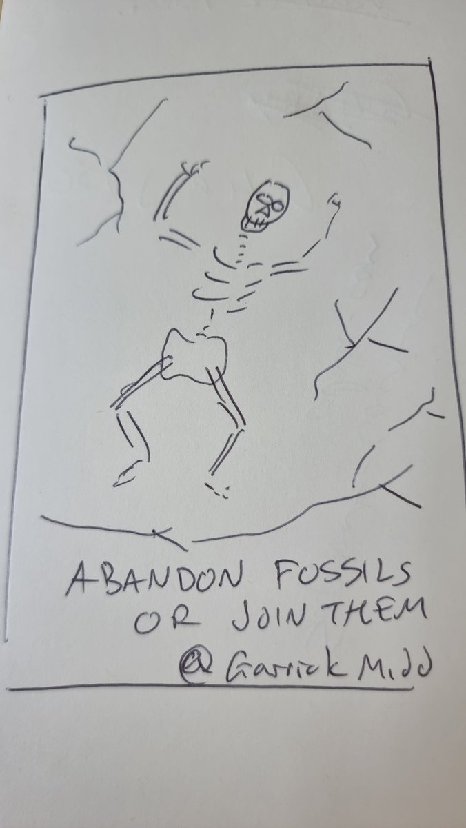 GarrickMidd's tweet photo. more like a 30sec brief for me today...sorry for the scamp quality, meant to show a human as extinct fossil. @OneMinuteBriefs One Minute Brief of the Day #FossilFreeCOP28 #RealActionCOP https://t.co/c9T1tv8Ab7