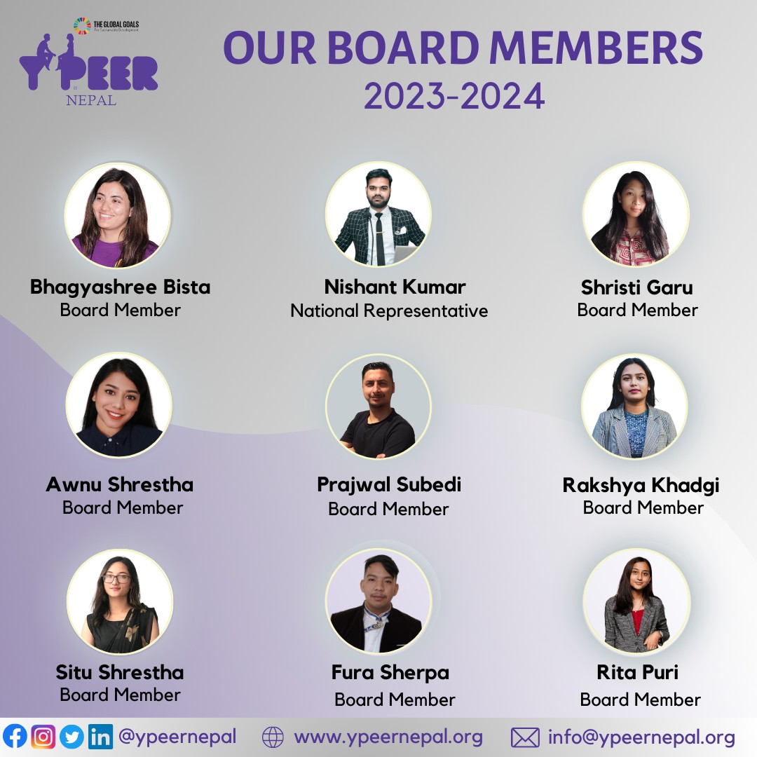 ypeernepal's tweet photo. Join us to welcome our Board members🥳who will be leading Y-PEER Nepal with enthusiasm, dedication and vision. Congratulations to you all and best wishes! https://t.co/4D9H9uGOC0